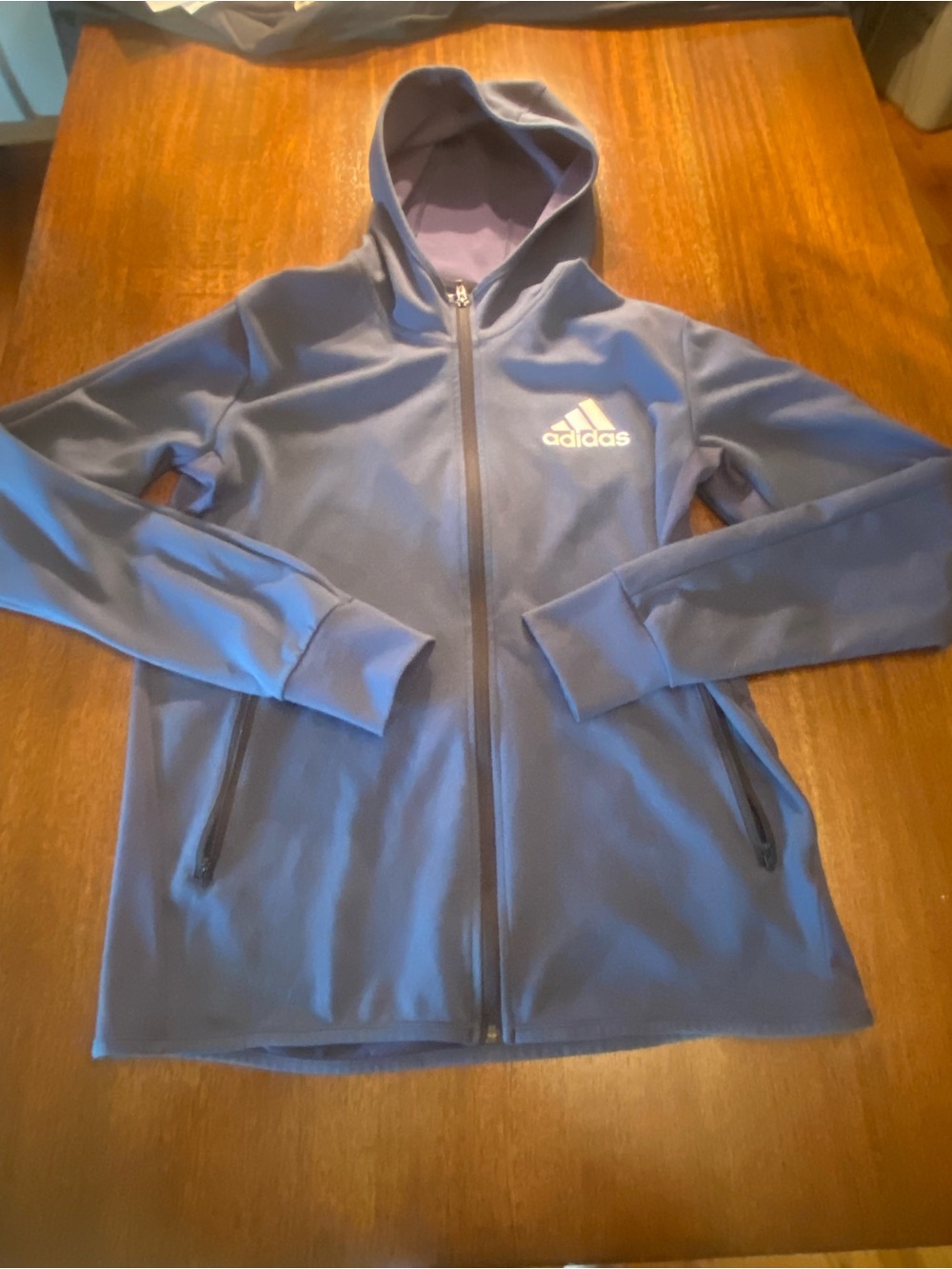 adidas Primegreen Men’s Size Large Blue Full Zip Hoodie Hooded Sweatshirt EUC